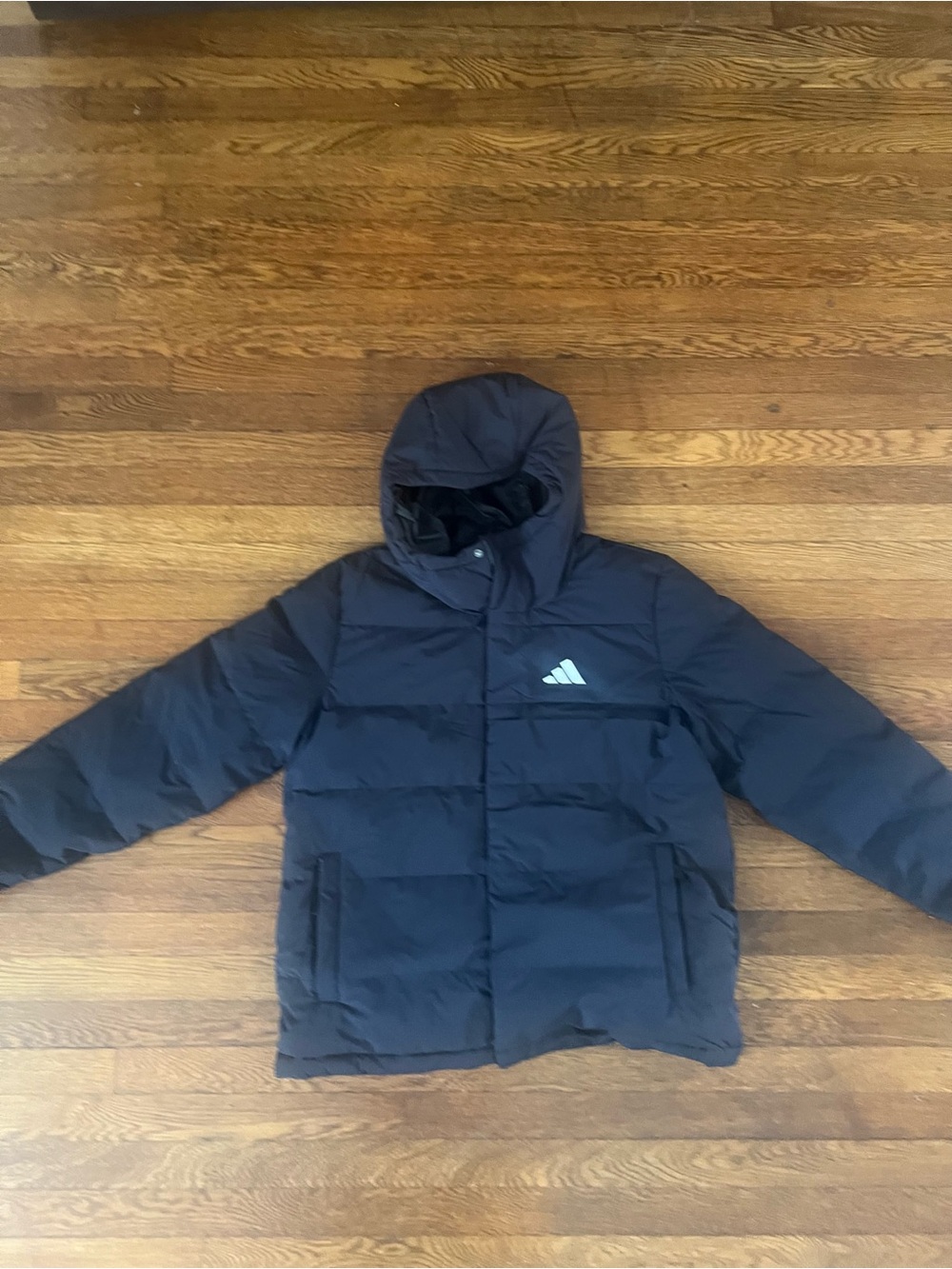 Adidas Men’s Black Puffer Jacket with Hood